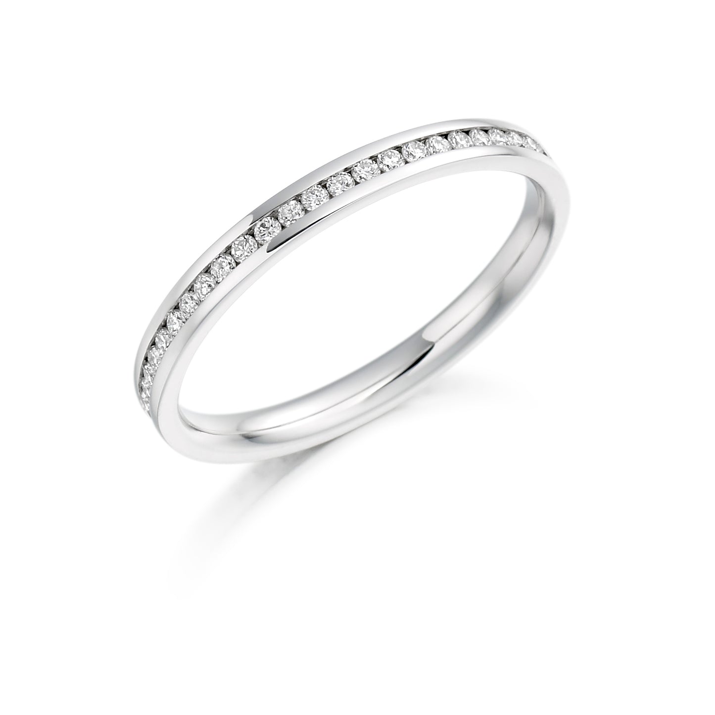 Channel set diamond eternity ring