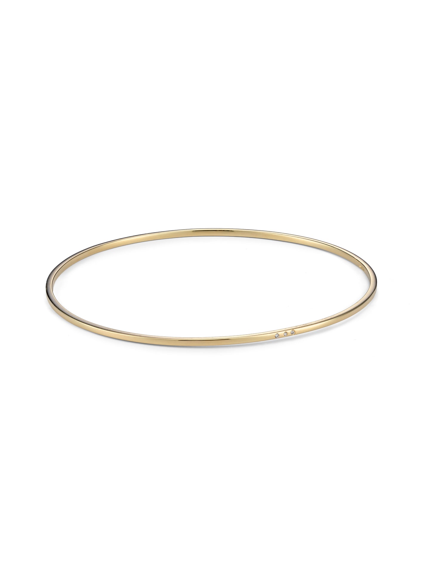 Square Profile Bangle with Melee Diamonds