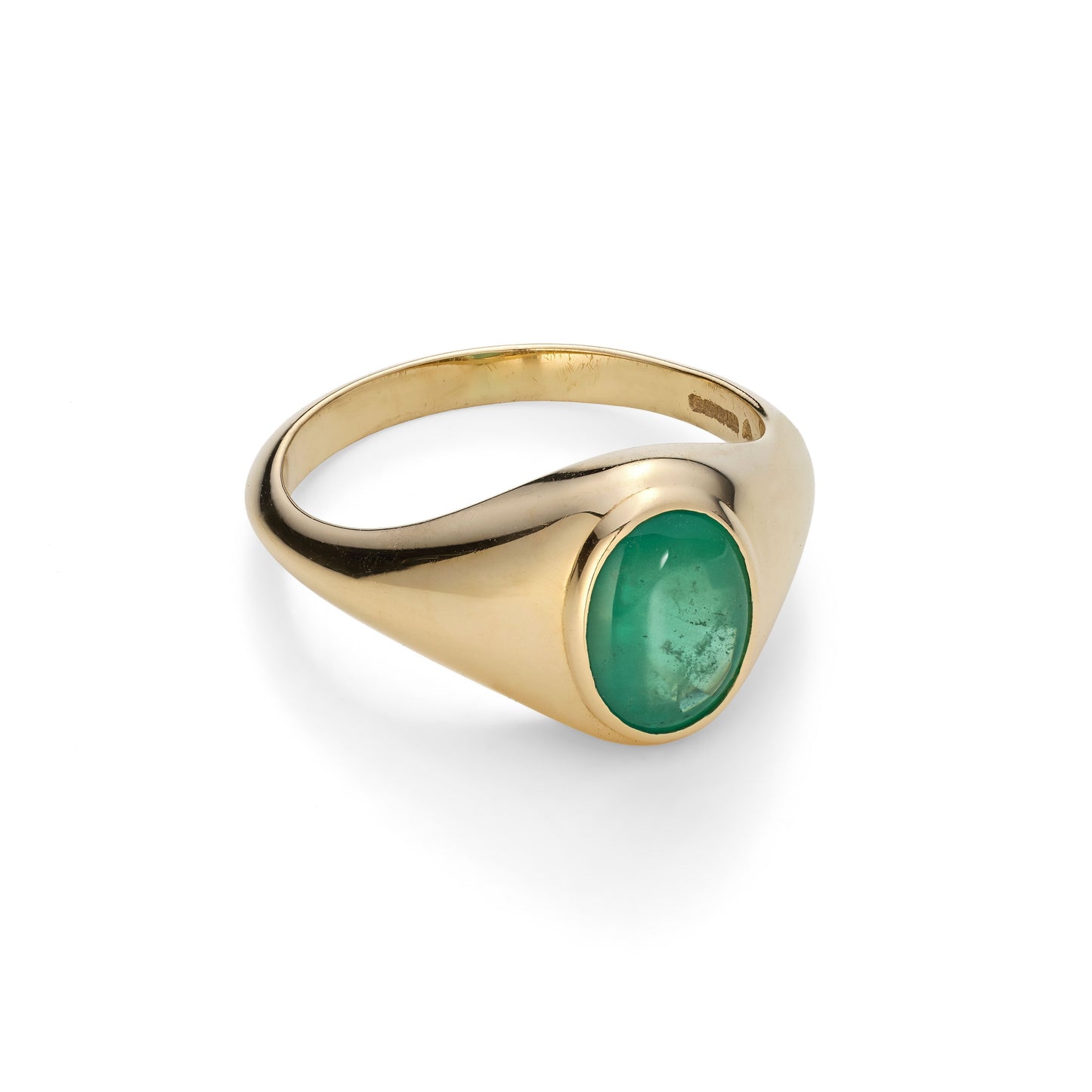 Solid Gold Emerald Signet Ring