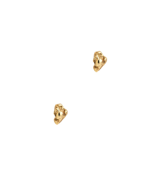 solid gold nugget earring studs