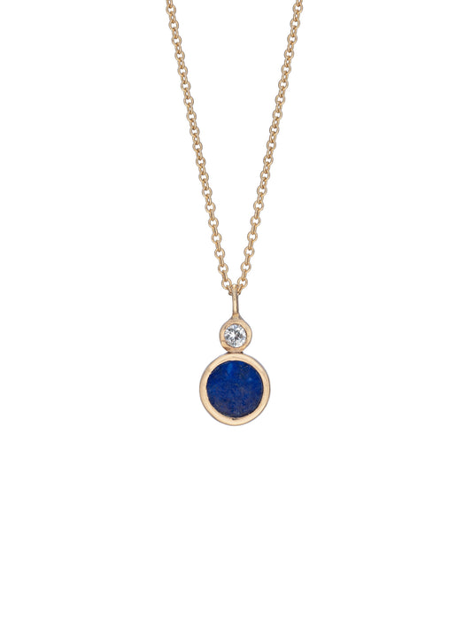 Stellar Blue Lapis Lazuli and Diamond Necklace