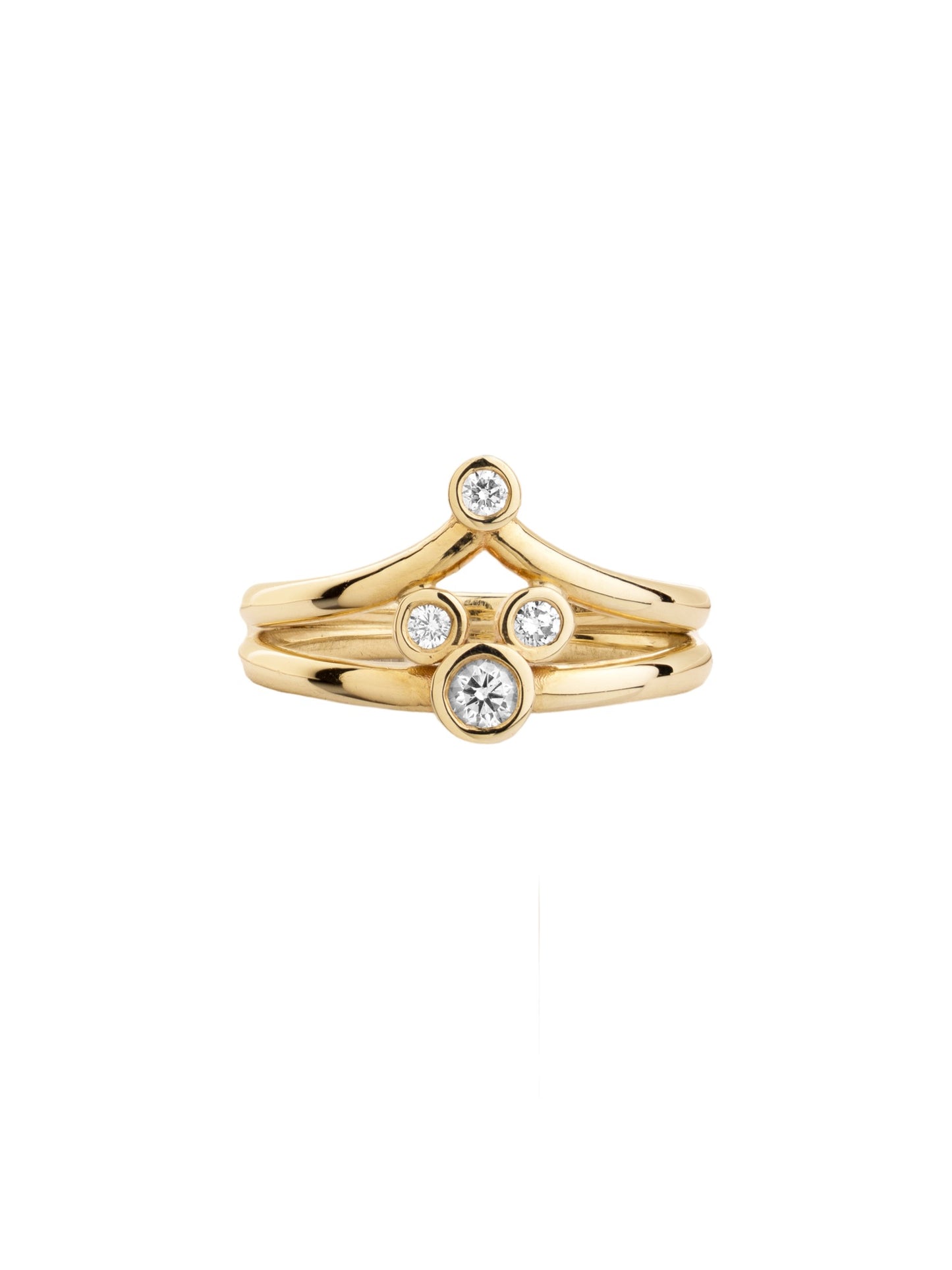 multi stone diamond and gold ring