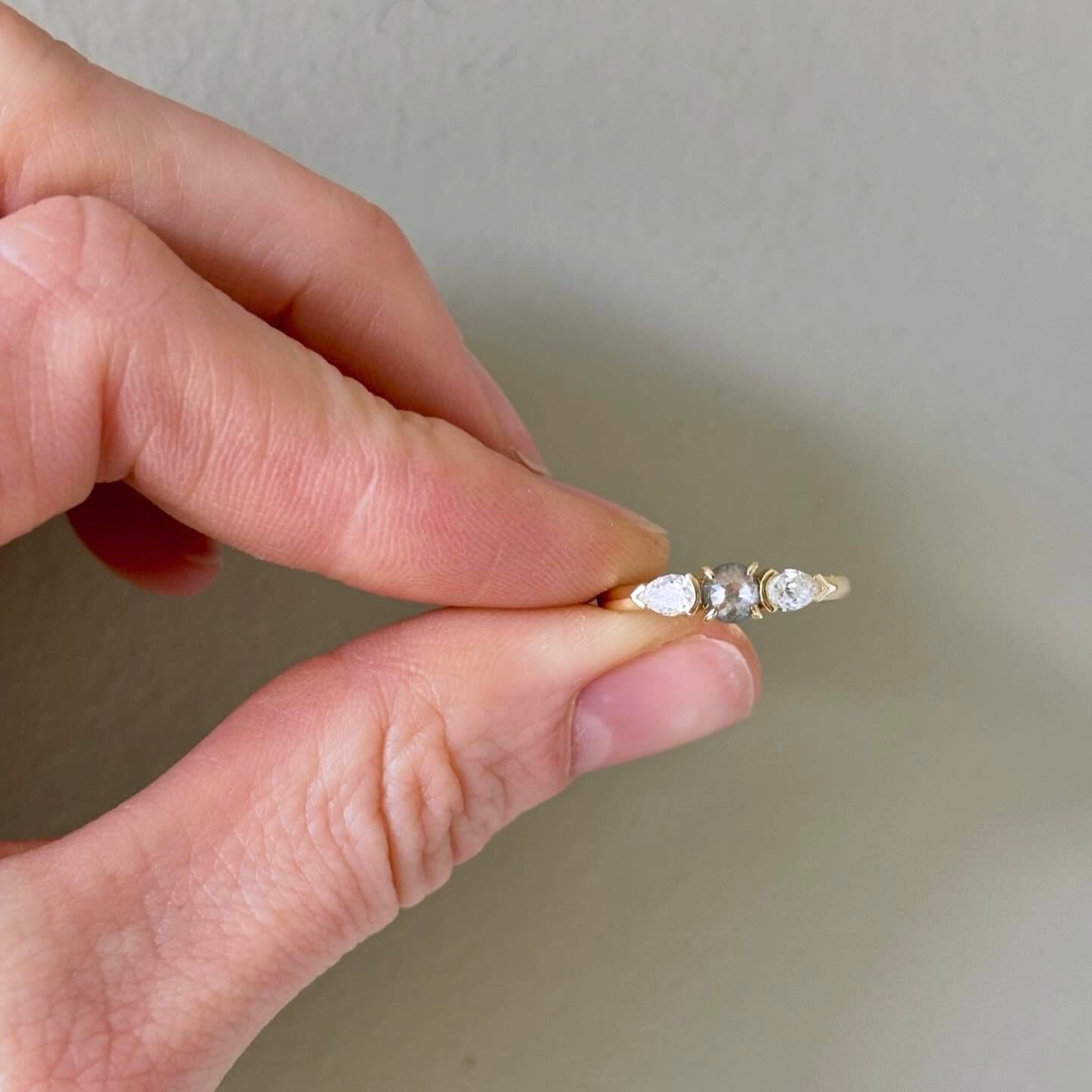Salt And Pepper Diamond Trilogy Ring