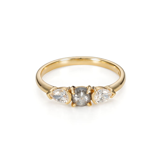 Salt And Pepper Diamond Trilogy Ring