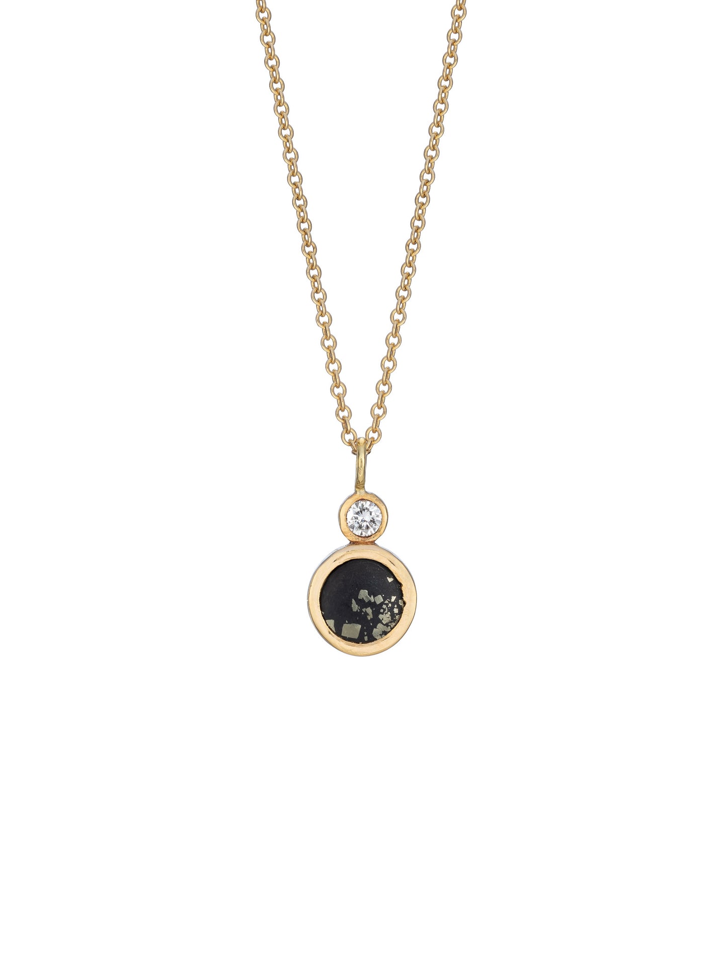 Stellar black and gold and diamond necklace