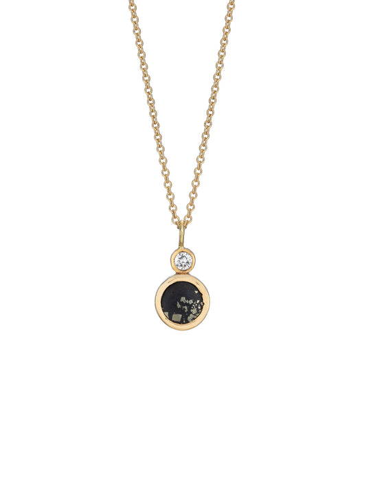 Stellar black and gold and diamond necklace