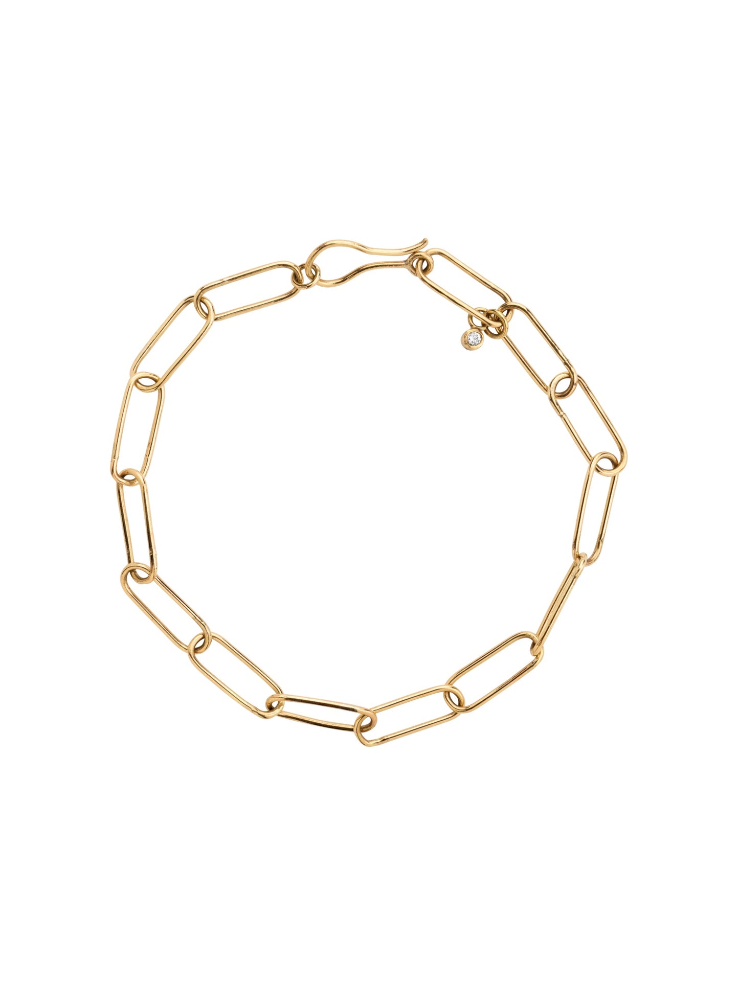 gold light link paperclip bracelet