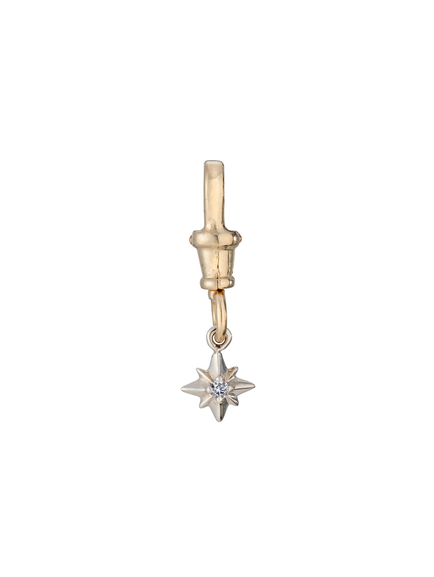 White Gold and Diamond Pointed Star Charm