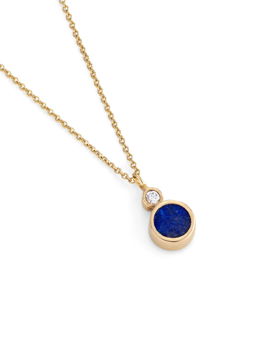 Stellar Blue Lapis Lazuli and Diamond Necklace