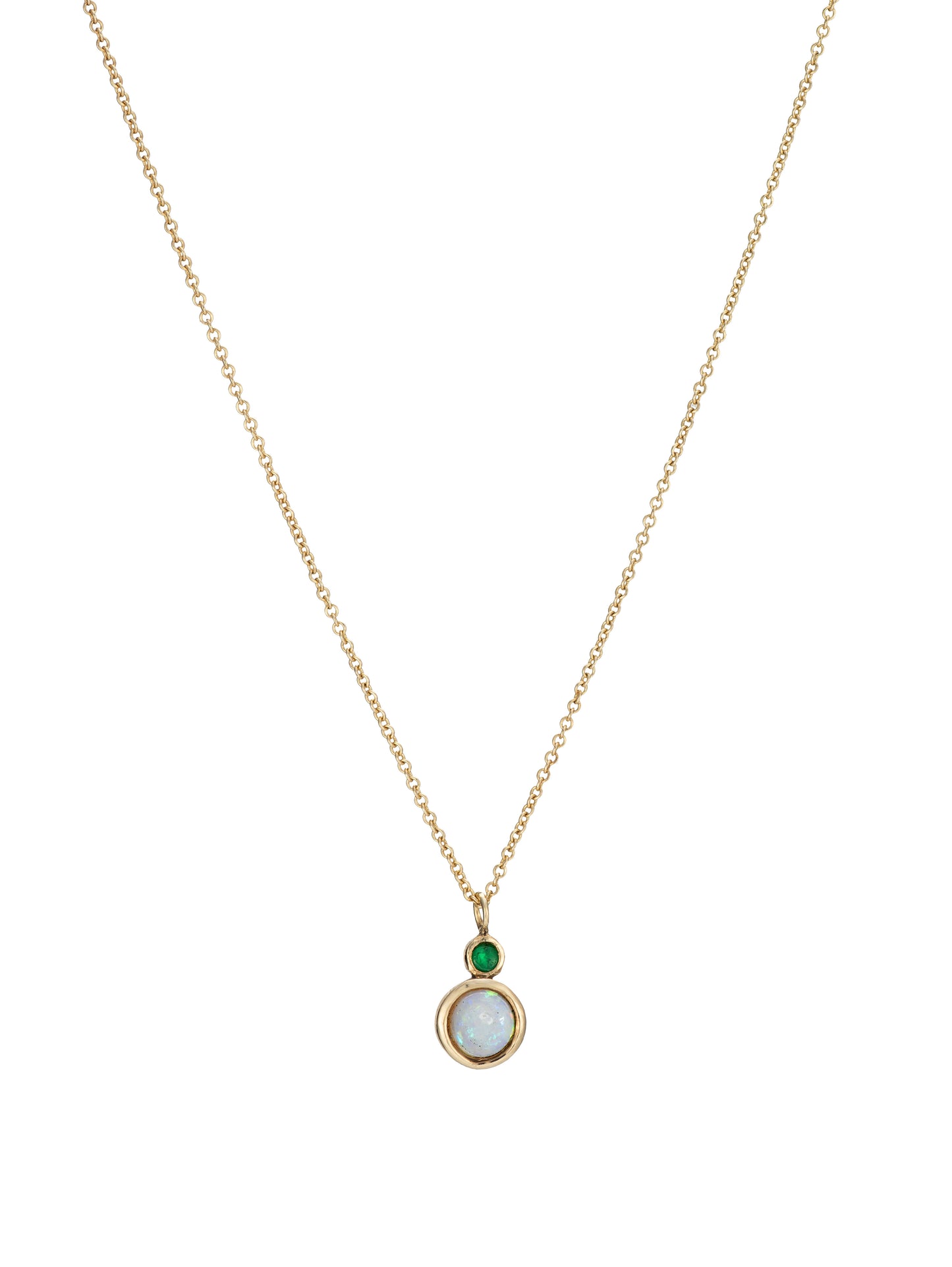 Stellar Opal And Emerald Necklace