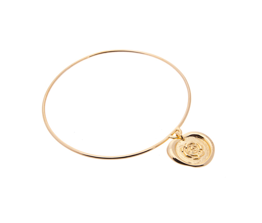 rose wax seal gold bangle