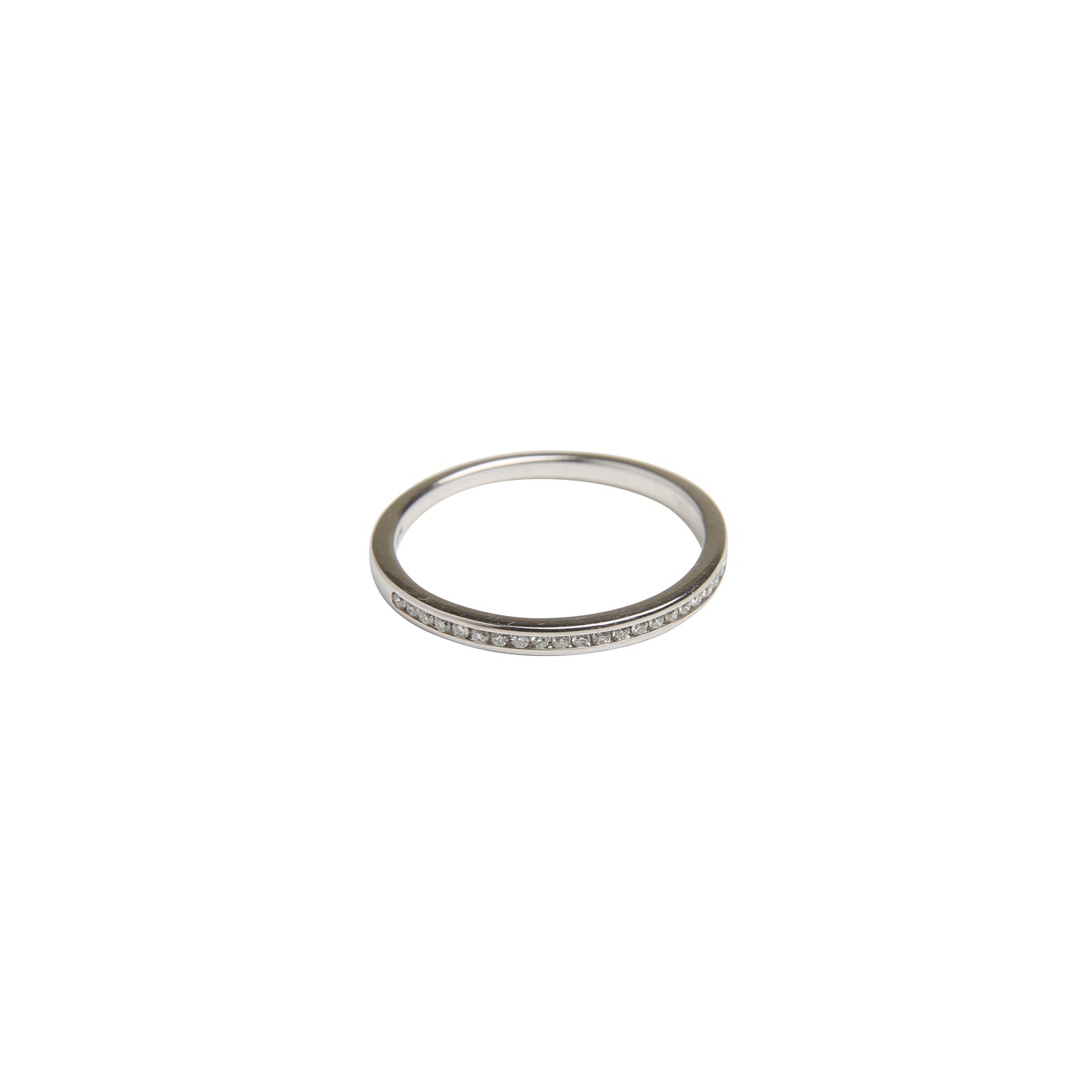 Diamond and white gold channel set eternity ring