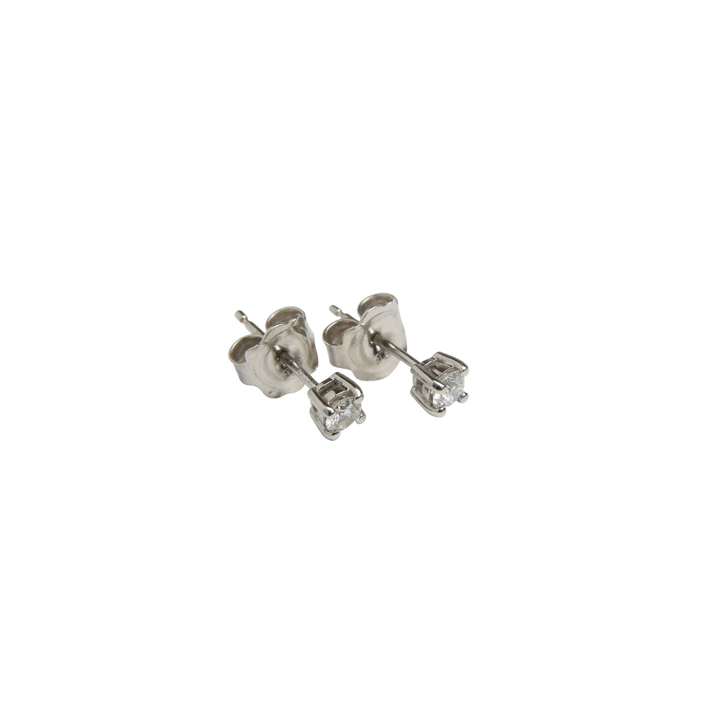 brilliant cut diamond earring studs on white background