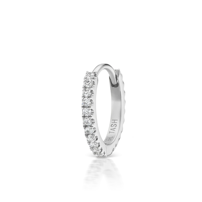 Maria Tash diamond hoop earring white gold