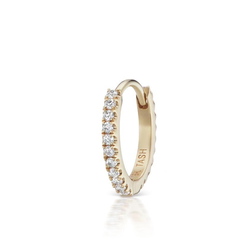 maria tash diamond eternity hoop earring yellow gold