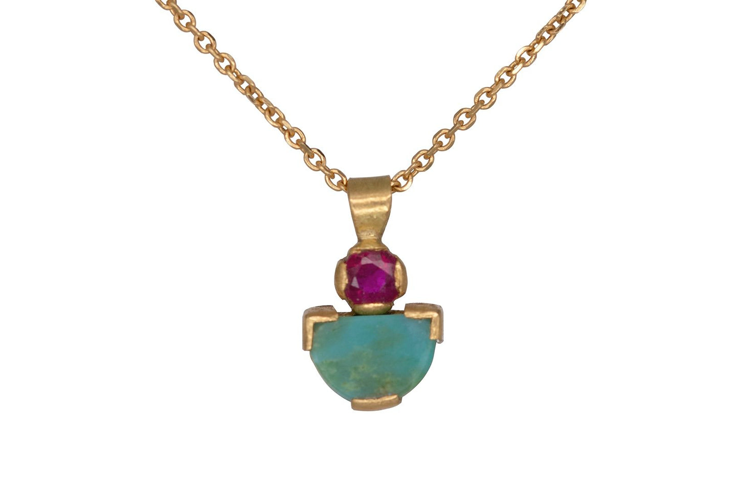 Heidi Hockenjos Ruby and Turquoise Mina Pendant