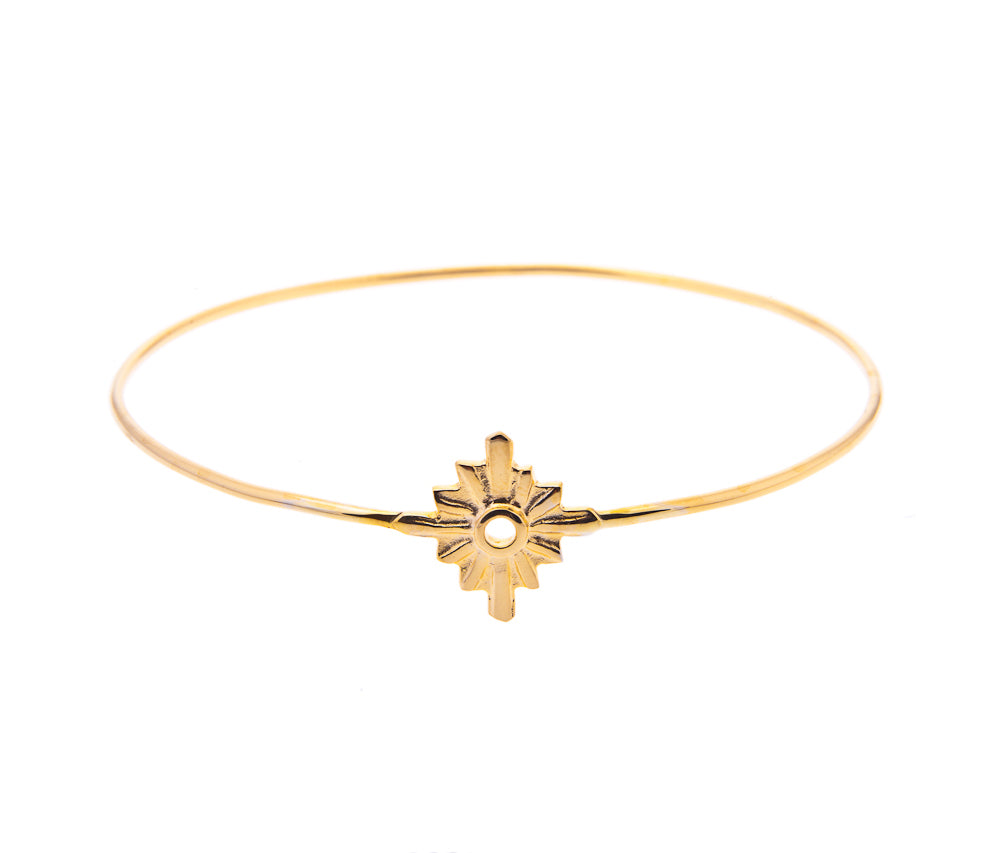 sunburst gold art deco inspired bangle