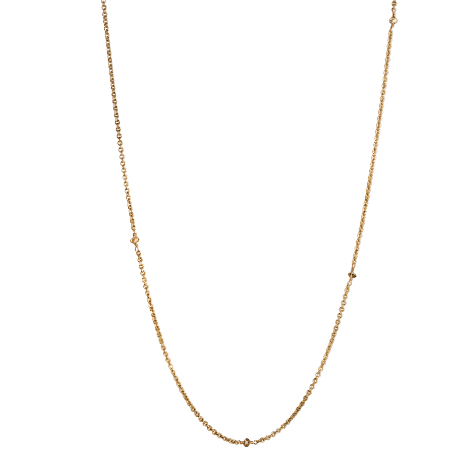 diamond bead gold sleeper necklace