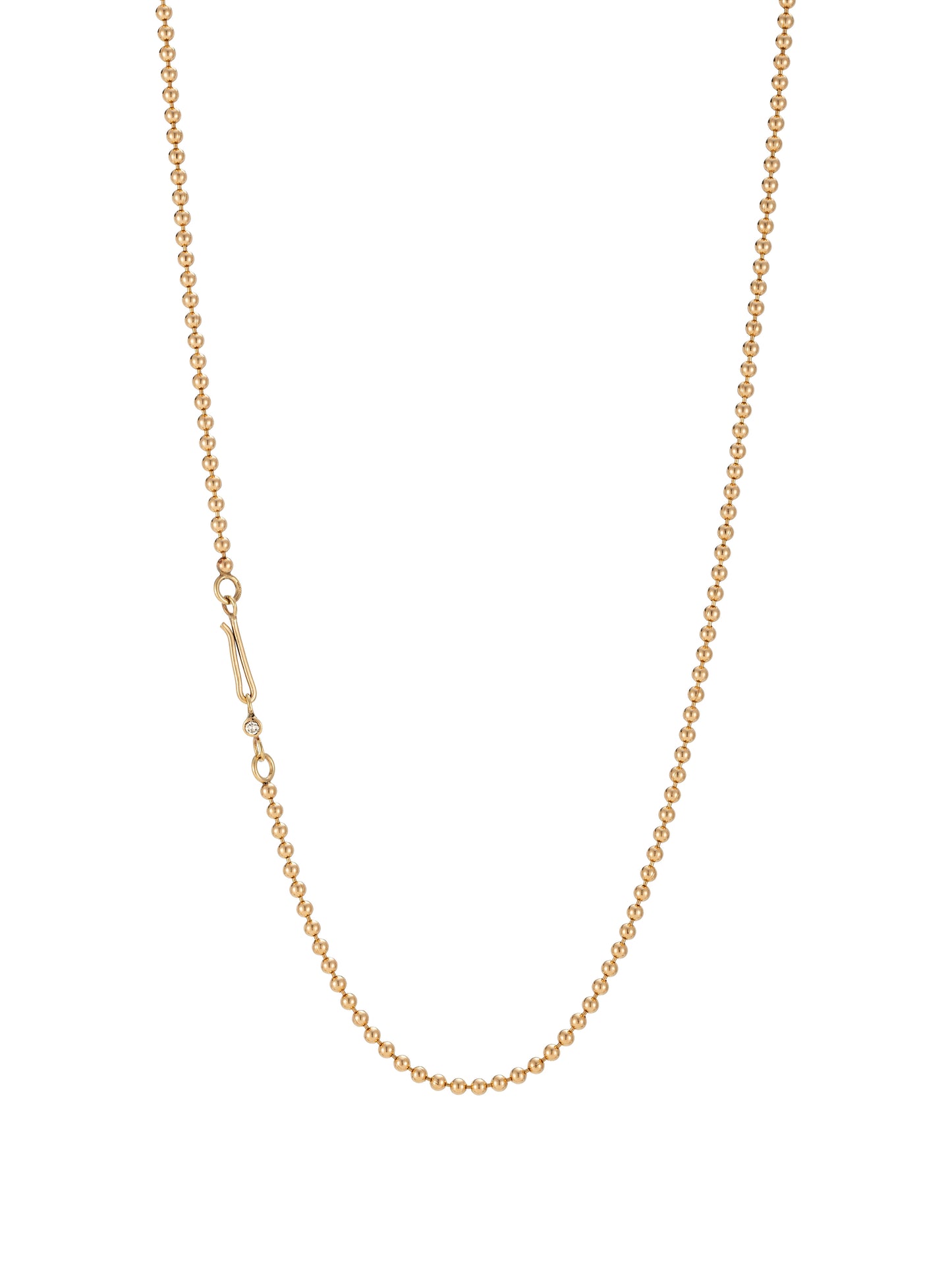 Extendable Solid Gold Ball Chain Necklace