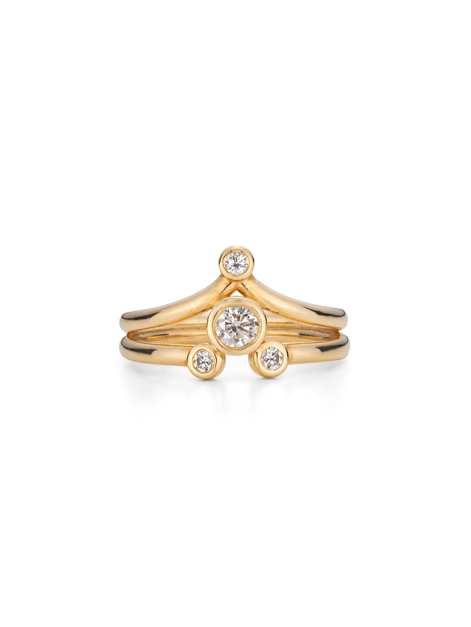 gold ring with multiple diamonds
