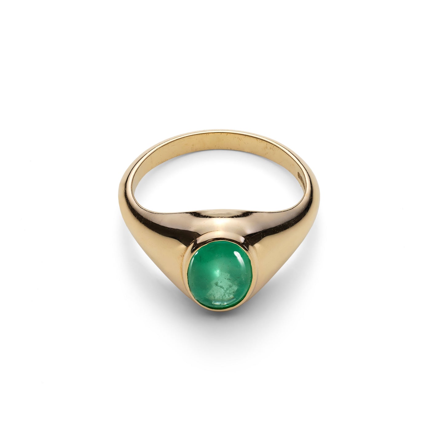 Solid Gold Emerald Signet Ring