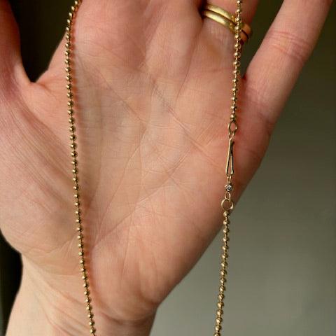 Extendable Solid Gold Ball Chain Necklace