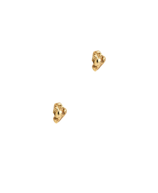 solid gold nugget earring studs