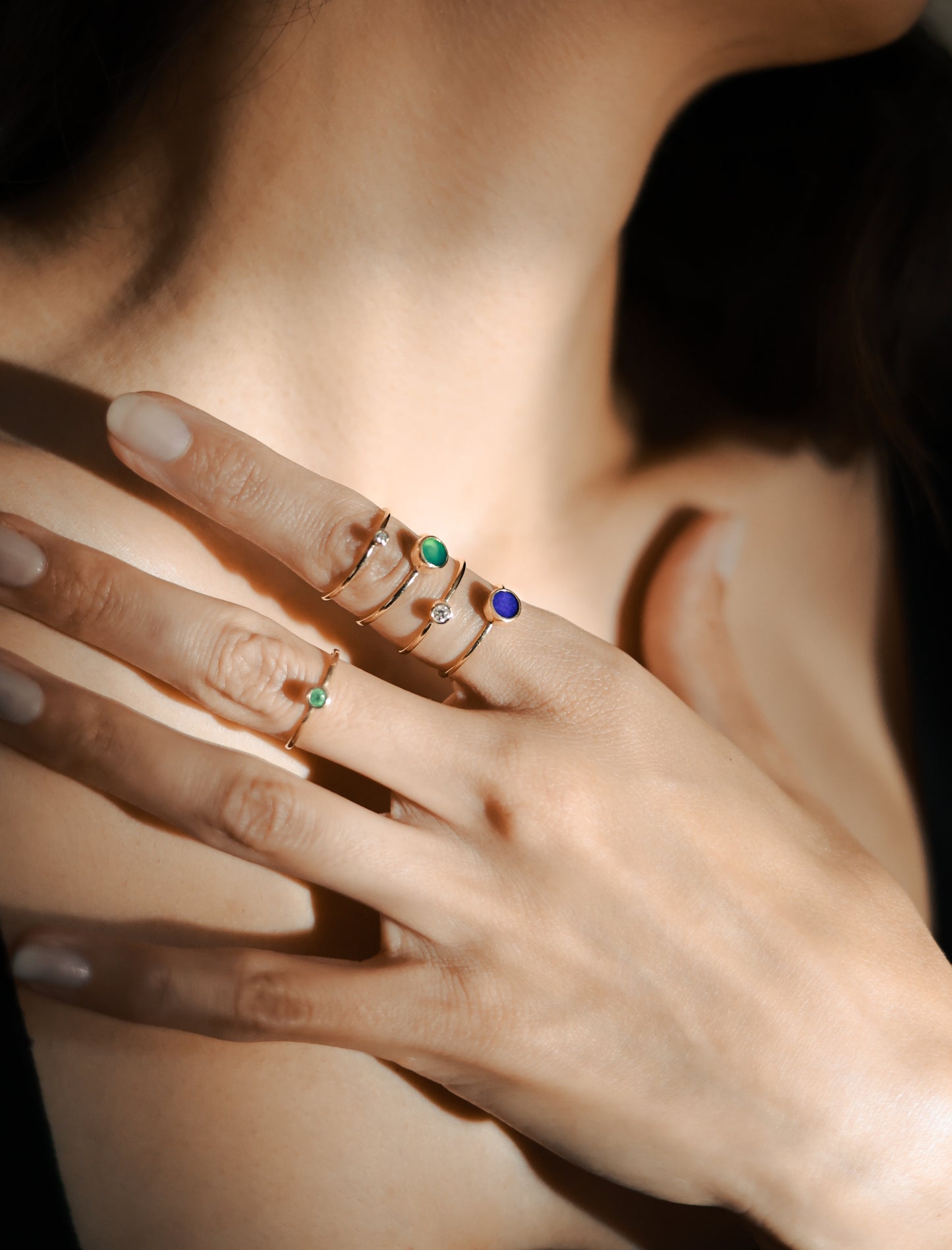 Tiny Emerald Stacking Ring