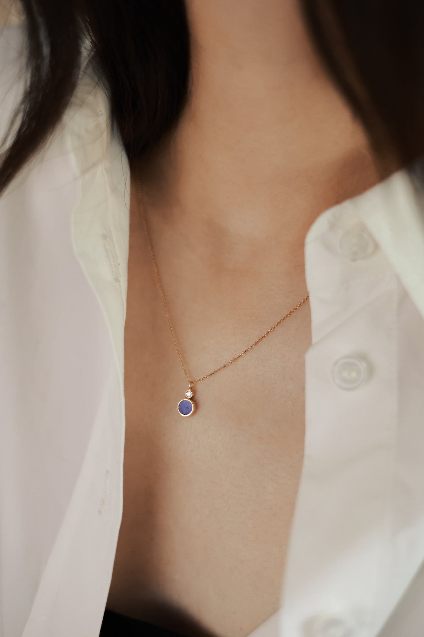 Stellar blue Lapis Lazuli and diamond necklace