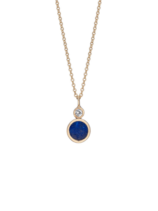 Stellar blue Lapis Lazuli and diamond necklace