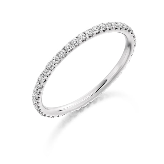 Micro-claw set eternity ring