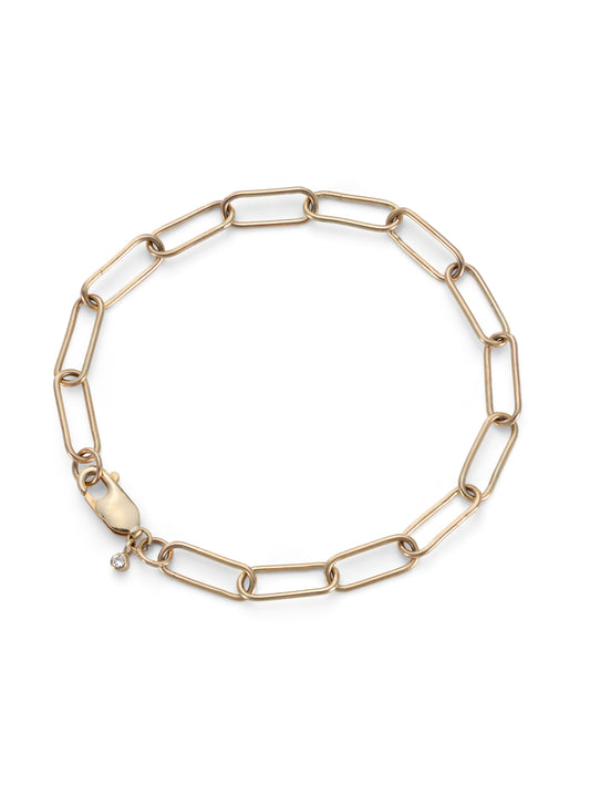 Solid Gold Paperclip Bracelet