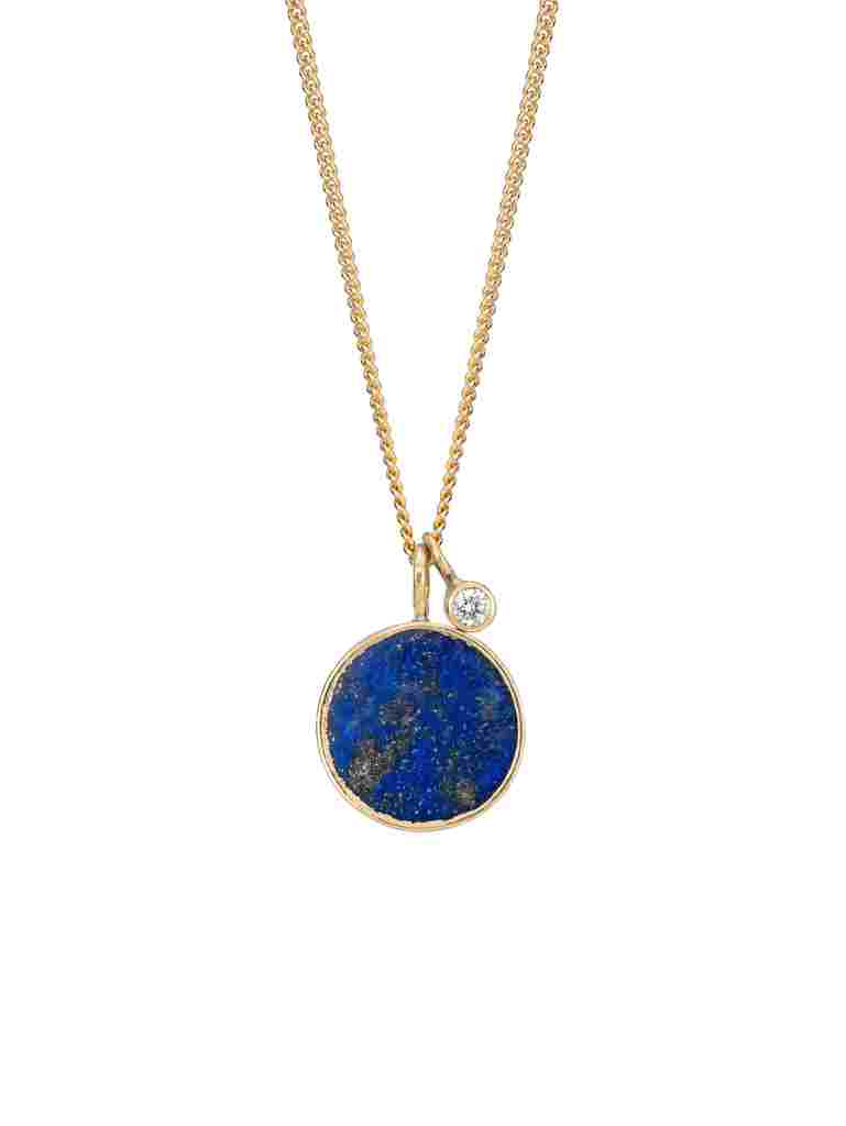 small stellar blue pendant necklace with diamond