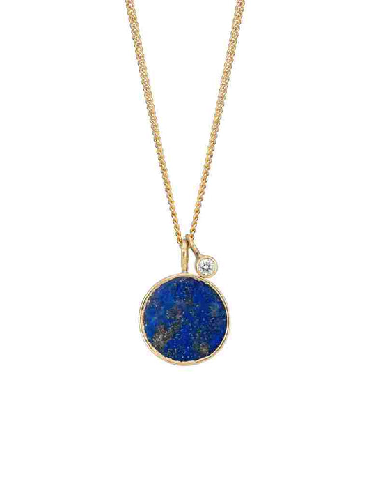 small stellar blue pendant necklace with diamond