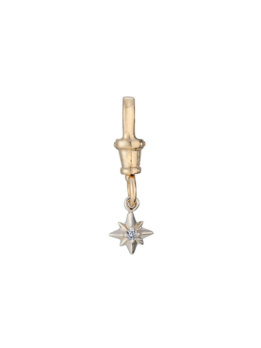 White Gold and Diamond Pointed Star Charm