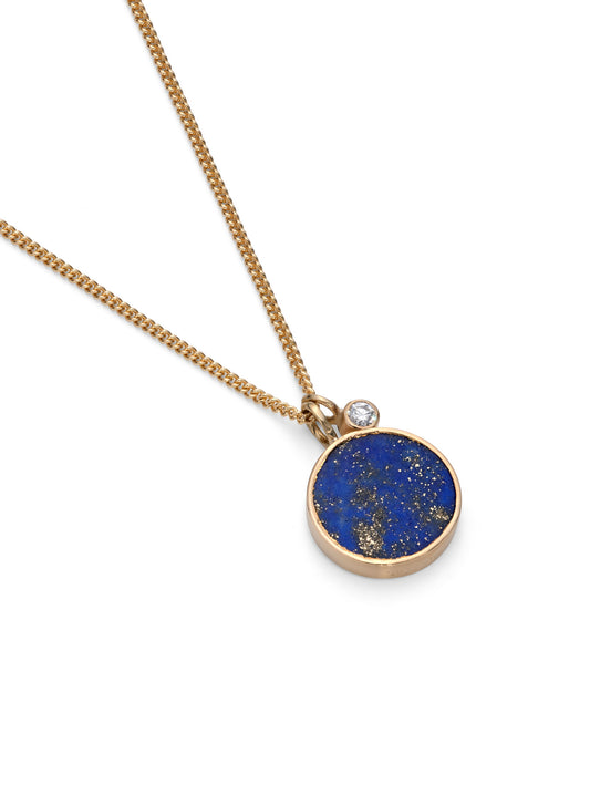 small stellar blue pendant necklace with diamond