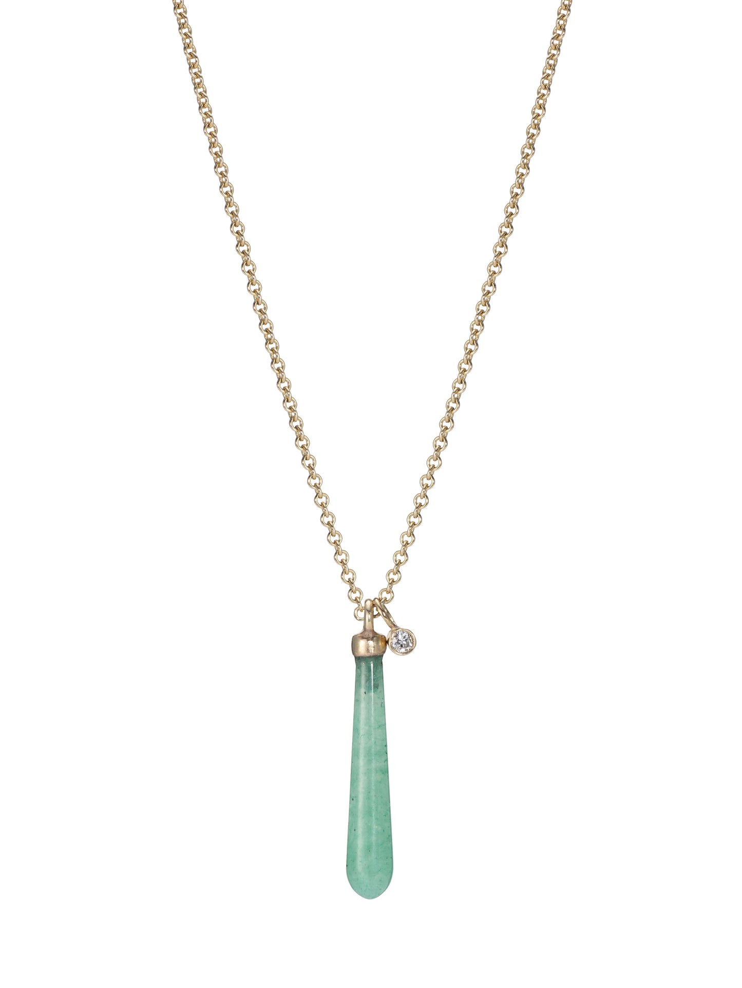 Gold Aventurine & Diamond Pendant