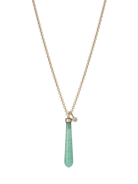 Gold Aventurine & Diamond Pendant