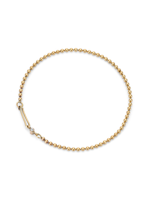 Solid Gold Ball Chain Bracelet or Extender