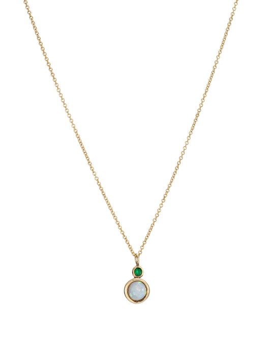 Stellar Opal And Emerald Necklace