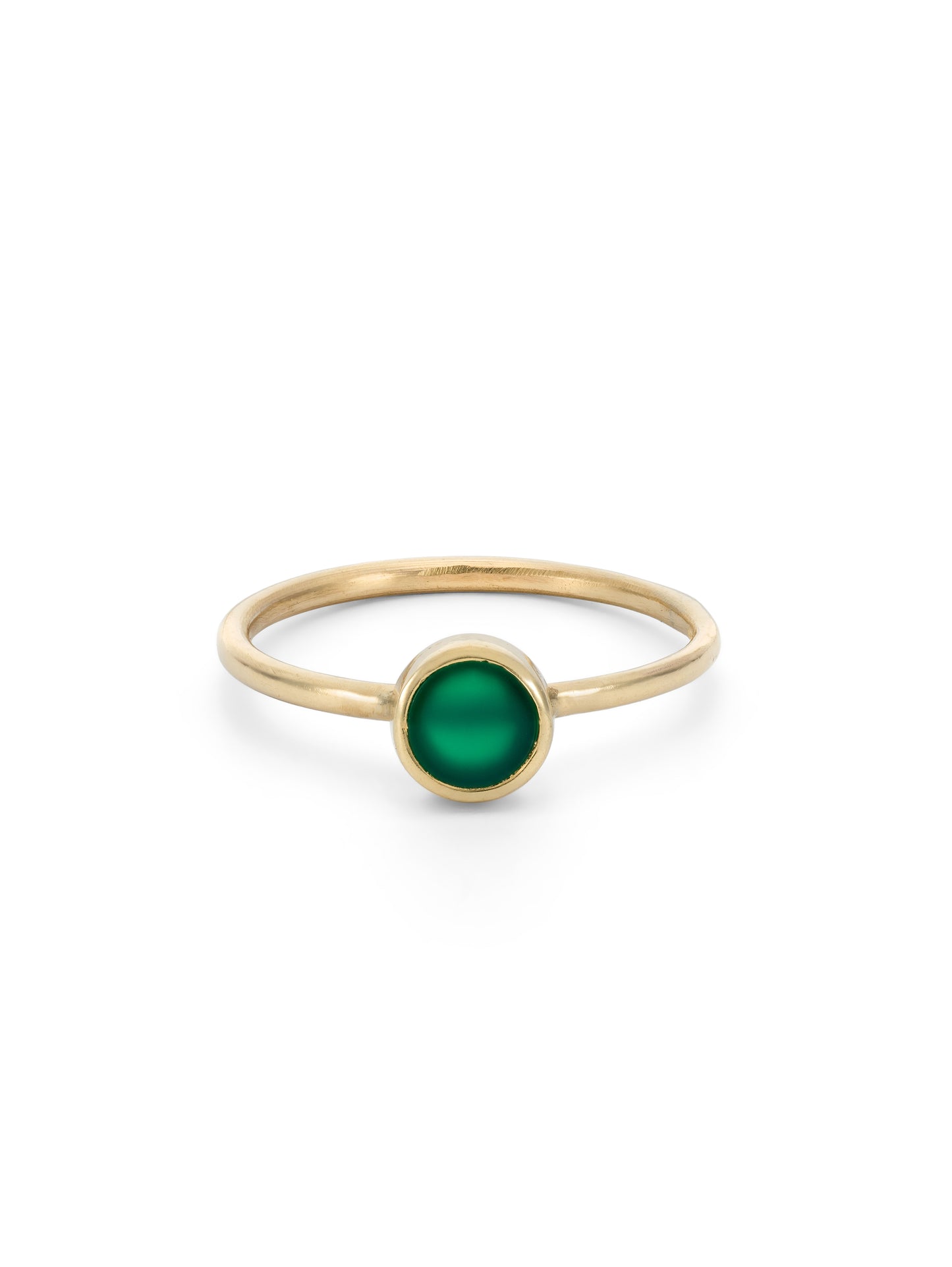 Stellar Green Agate Small Stacking Ring