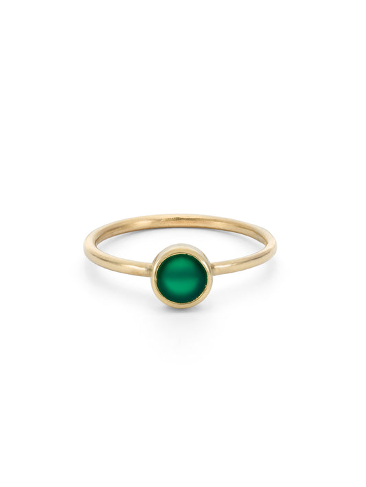 Stellar Green Agate Small Stacking Ring