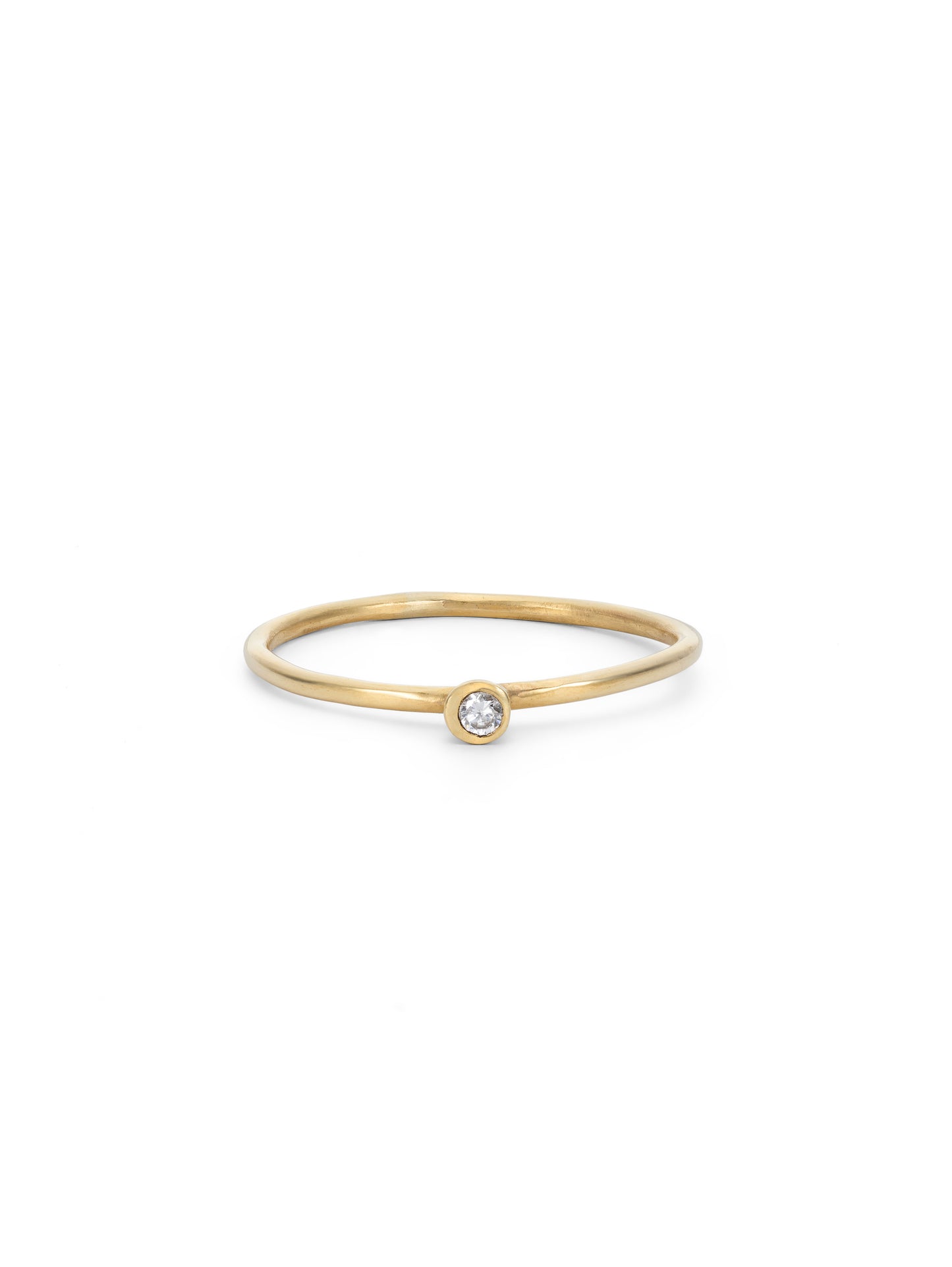 Solid Gold Tiny Diamond Stacking Ring