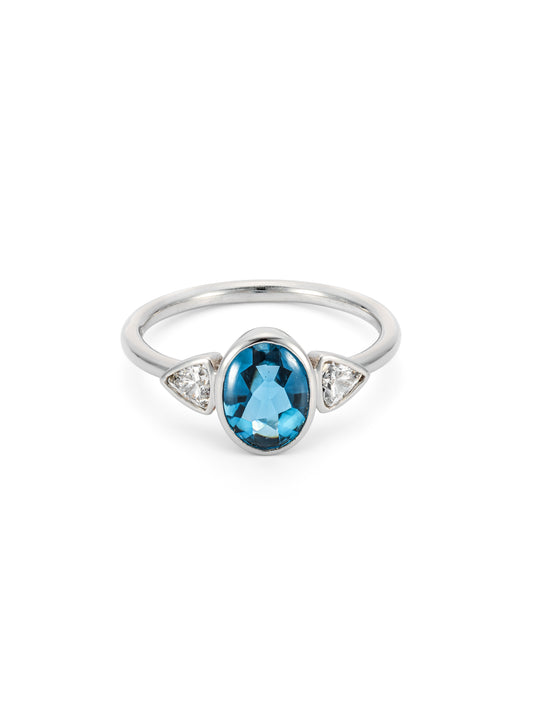 London Blue Topaz Trilogy Ring