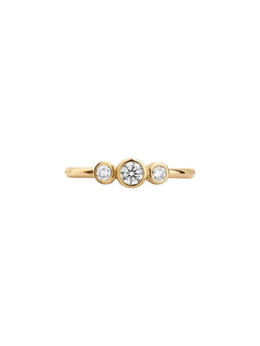 trilogy 3 diamond and gold ring