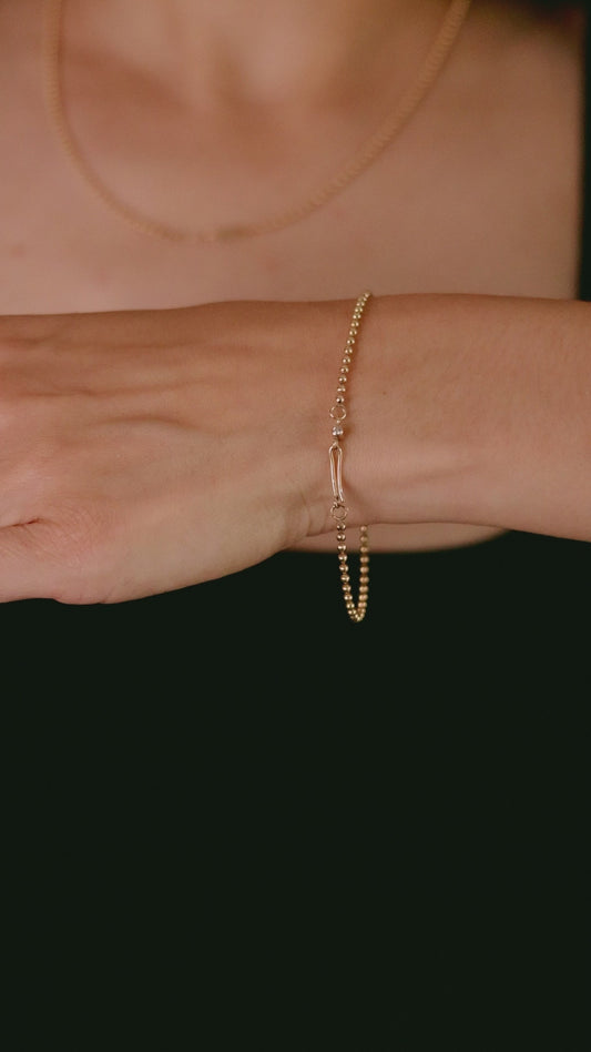 Extendable Solid Gold Ball Chain Necklace