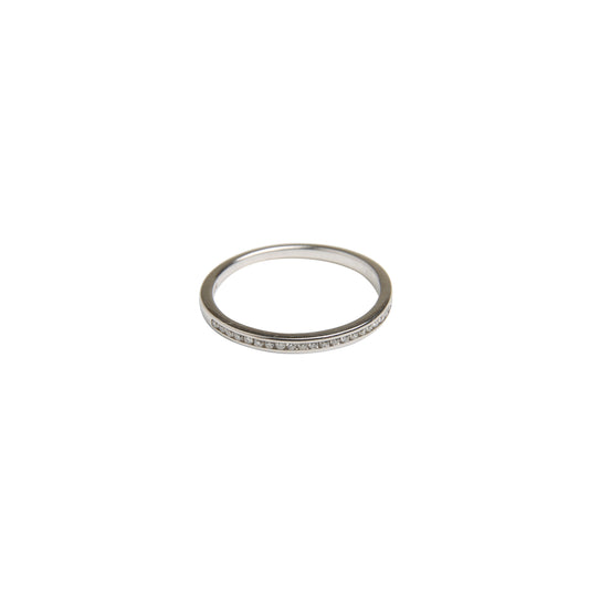 Diamond and white gold channel set eternity ring