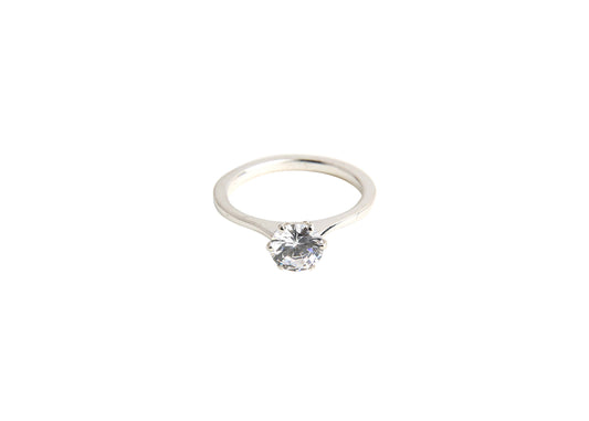 Platinum diamond solitaire engagement ring