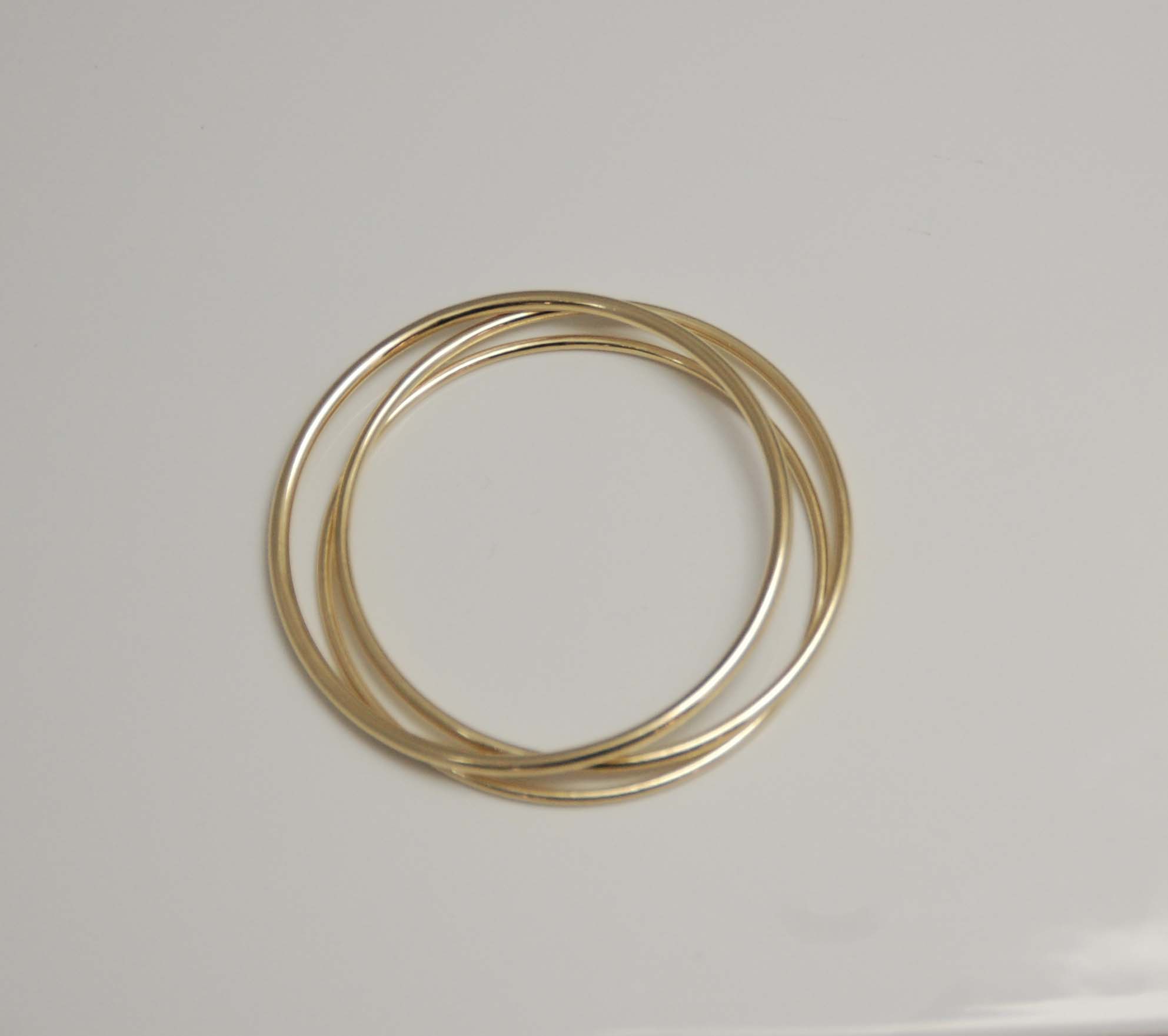 Solid Gold Round Wire Bangles