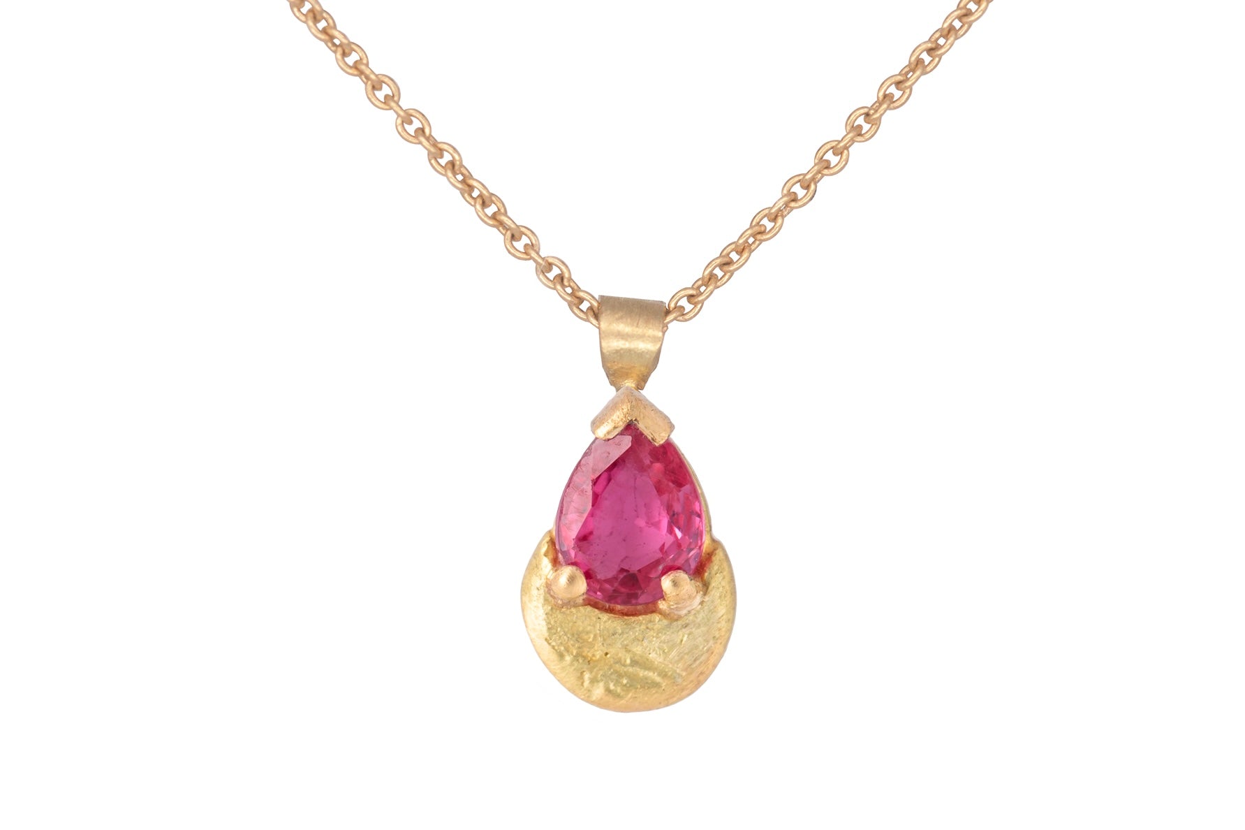 Heidi hockenjos Ruby Roxana gold pink stone pendant